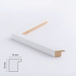 Ramme - Victoria Wood Glat - 15x15 mm - Hvid - 21x29,7 Cm.