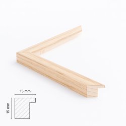 Ramme - Wood - 15x15 mm - Naturlig Lys Eg - 30x45 Cm.