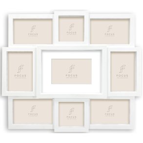 Collage Ramme Hvid - 9 Billeder