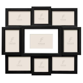 Collage Ramme Sort - 9 Billeder