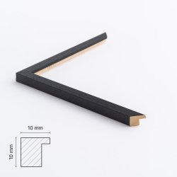 Ramme - Sort Passepartout - Victoria Rustic - Sort - 10x10 mm - 20x20/15x15 Cm.